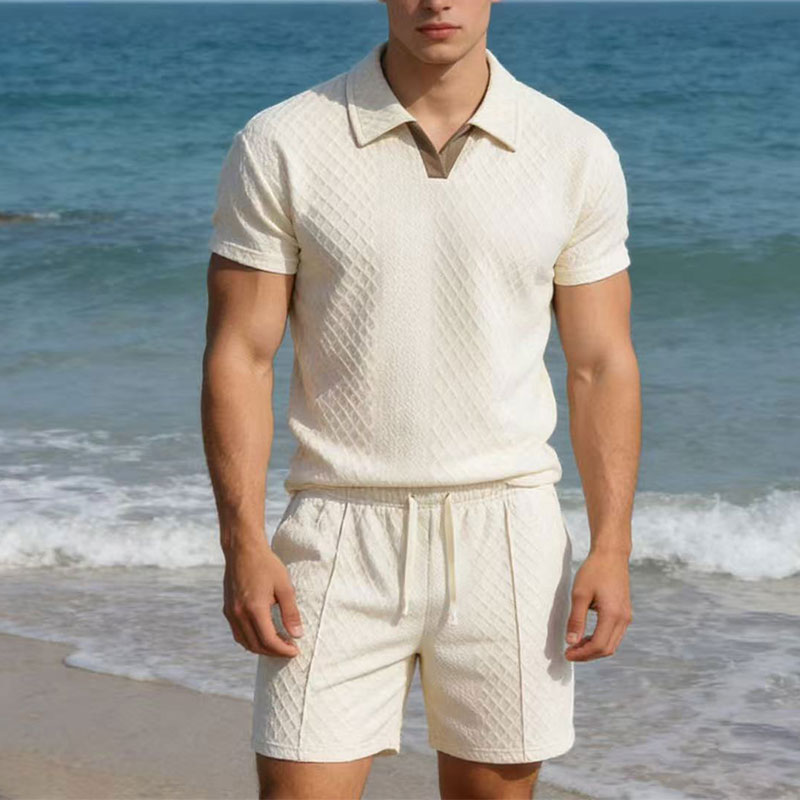 Men'S Formal Beach Wear - 2026 Summer100kg Men Suits Solid Color