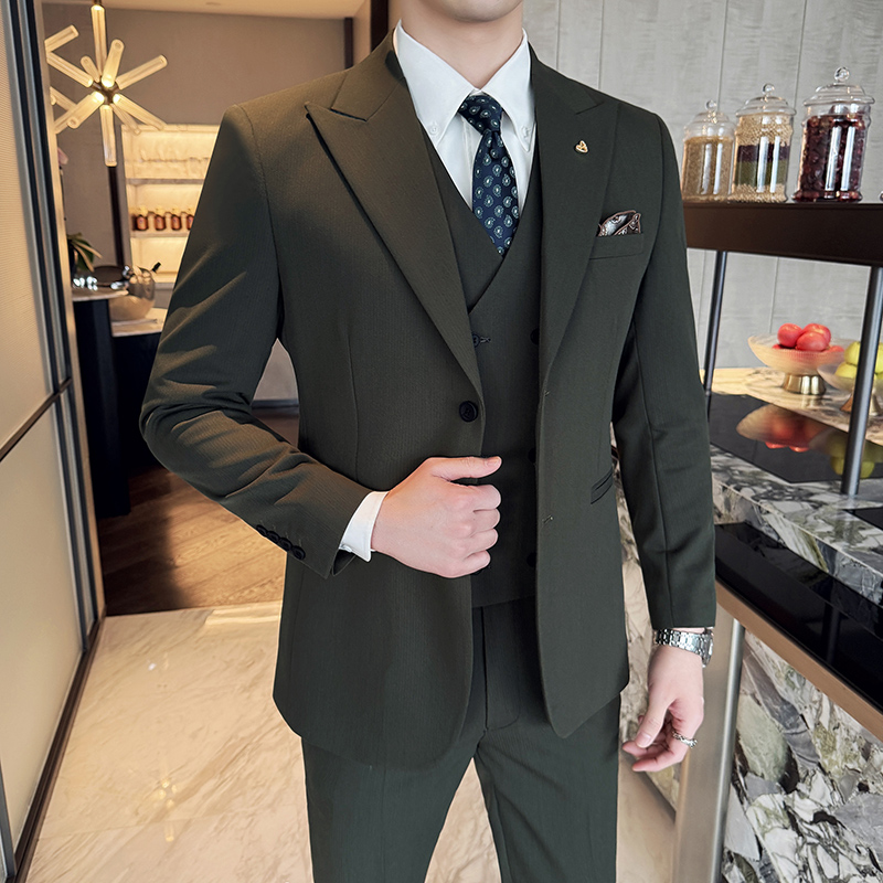 Men's suit three-piece busines - đánh giá và giá Men Formal Wear Top
