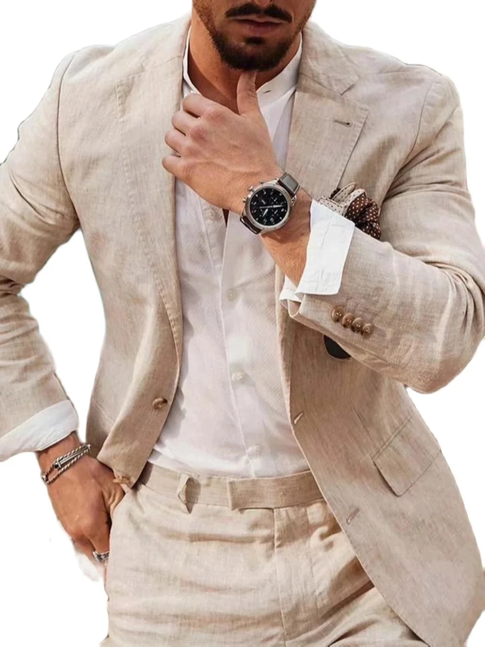 Summer Beach Business Linen Me - đánh giá và giá Men Formal Wear With Blazer