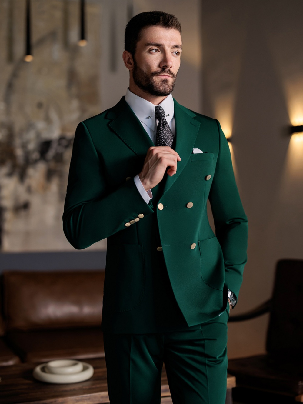 Green Formal Man Slim Fit Suit - đánh giá và giá Men Formal Wear Green