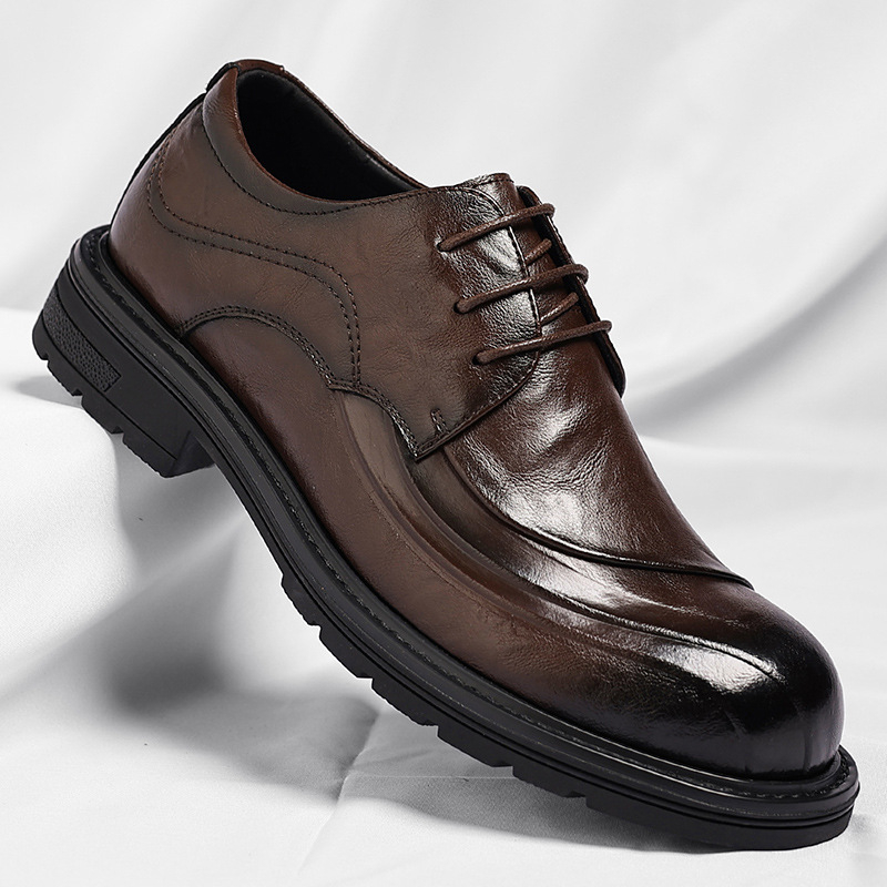 Brown Burnished Genuine Leathe - đánh giá và giá Formal Wear For Men In Wedding