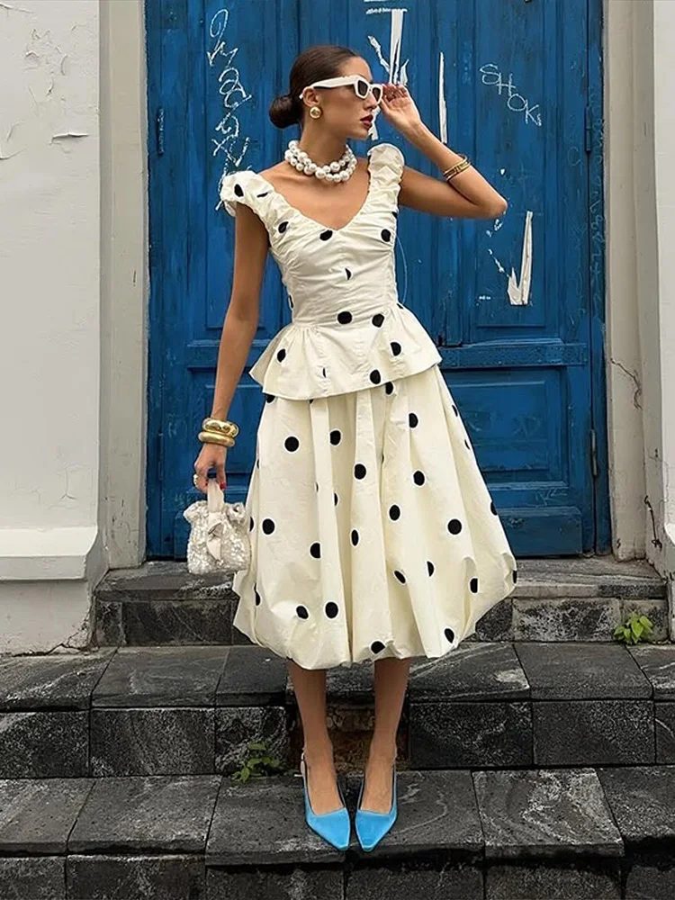 Elegant Polk Dot Women's Vest  - đánh giá và giá Men'S Formal Beach Wear