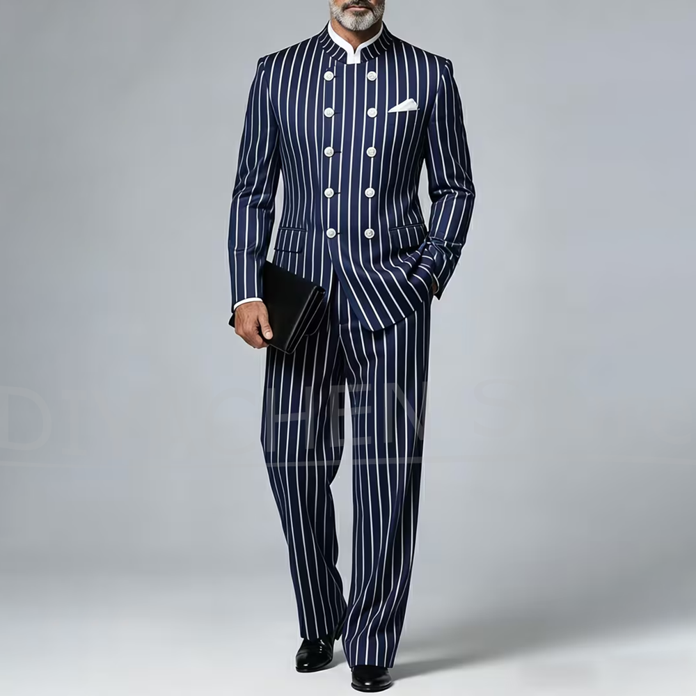 Men Striped Suit 2 Piece Manda - đánh giá và giá Men Formal Wear With Blazer