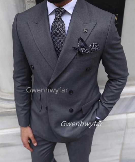 Gwenhwyar Grey Double Breasted - đánh giá và giá Men Formal Wear Clothes