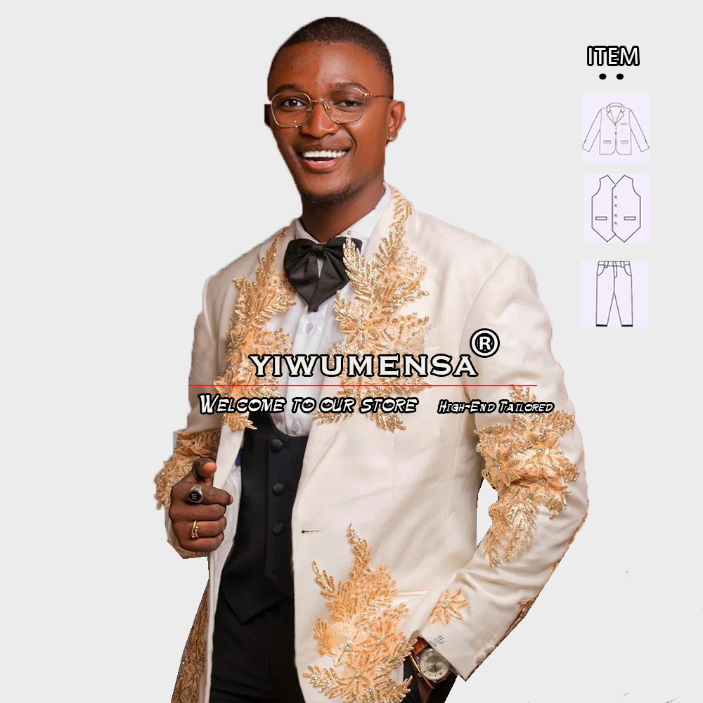 Customized 3 Pieces Suits Men  - đánh giá và giá Men Formal Wear With Blazer
