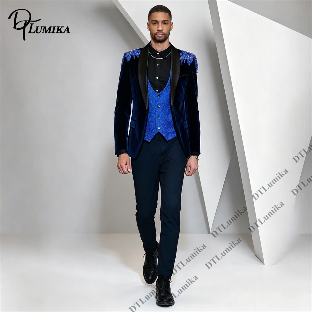 Peagent Men 3 Piece Velvet Sui - đánh giá và giá Men Formal Wear With Blazer