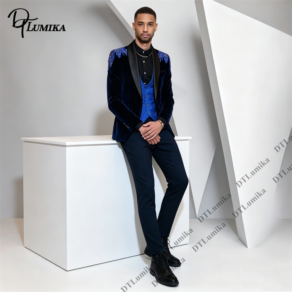 Peagent Men 3 Piece Velvet Sui - đánh giá và giá Men Formal Wear With Blazer