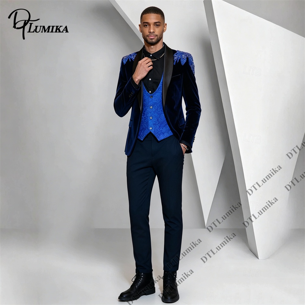 Peagent Men 3 Piece Velvet Sui - đánh giá và giá Men Formal Wear With Blazer